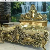 سرویس خواب چوبی تمام چوب دونفره سه گل ماهیچه