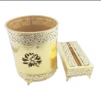 سطل و دستمال طلایی کنار سالن