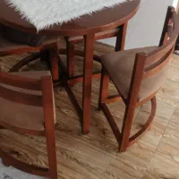 میز نهارخوری چهارنفره تمام چوب|میز و صندلی غذاخوری|آزادشهر, |دیوار