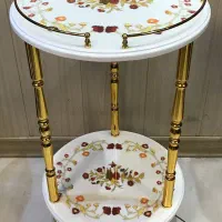 میز تلفن طرح معرق دو طبقه ای