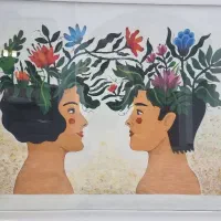 تابلوی آکریلیک و مدادرنگی