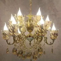 ۴ عدد لوستر ۵شاخه دوگل برنجی نو و سالم