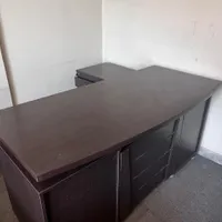 میز اداری تمام چوب- mdf قهوه ای