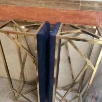 تعدادی پاف نیمکت پایه فلز - آبکاری طلایی درحد نو