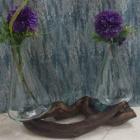 گلدان دفرمه چوب و شیشه