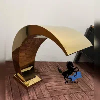 کرتین استخری مدل قوسی طلایی رنگ ثابت