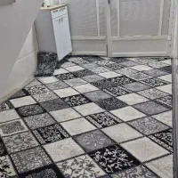 گبه لوزی طوسی مشکی فرش بزرگمهر