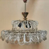 لوستر سقفی دو پل با آویز های متحرک کریستال|لوستر و چراغ آویز|تهران, شاهین|دیوار