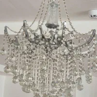 لوستر بزرگ ۸ شاخه کریستال