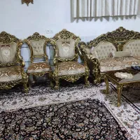 مبلمان ۹ نفره سلطنتی|مبلمان خانگی و میز عسلی|لنجان, |دیوار