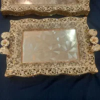 سینی طلایی پایه دار