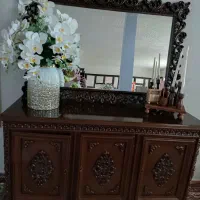 اینه کنسول و میز تی وی بدون خط و خش  از چوب راش