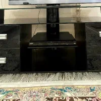 میز تلوزیون شیشه و چوب