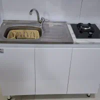 ست کابینت گاز تک شعله 120 cm زیر سینک دستگیره مخفی