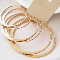 گوشواره حلقهای سه جفتی طلایی|بدلیجات|قزوین, |دیوار