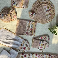 سرویس اسپزخانه کتان نخ ترک|سفره، حوله، دستمال آشپزخانه|تهران, راه آهن|دیوار