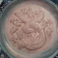 سینی قدیمی مسی قلمزنی