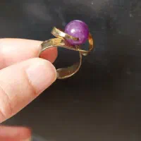 انگشتر آمتیست با رکاب برنج