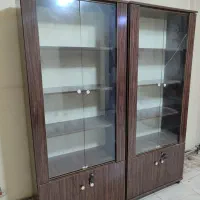 کمد کتابخانه شیشه ای ام دی اف