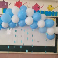 حدود ۲۰ بادکنک هست اش با رنگ بندی سفید ابی است به|صنایع دستی و سایر لوازم تزئینی|شاندیز, |دیوار