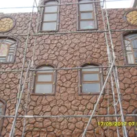 اجرای سیمانبری طرح سنگ و چوب|خدمات پیشه و مهارت|فولادشهر, مسکن مهر فولادشهر|دیوار