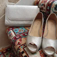 کیف و کفش نقره ای، سایز ۳۹ نوی نو