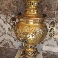 سماور وقوری وپایه  هرسه برنزی