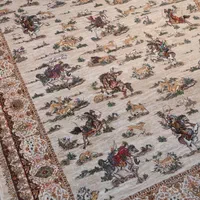 فرش ابریشم طرح دستباف نقشه شکارگاه|فرش|تهران, امین حضور|دیوار