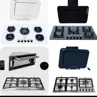 اجاق گاز صفحه ای شیشه واستیل/هود سینک کدحhr65