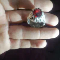 انگشتر نقره نگین گارنت سرخ|جواهرات|کرمان, |دیوار