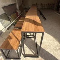 میز و نیمکت چوبی فلزی