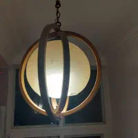 ۲عدد  لوستر چوبی ۵شاخه و  یک عدد  ۱ شاخه  سالم|لوستر و چراغ آویز|خرم‌آباد, |دیوار