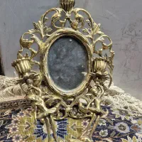 آیینه و شمعدان برنزی کوچک