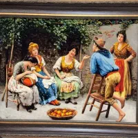 تابلو فرش دستباف گپ عصرانه