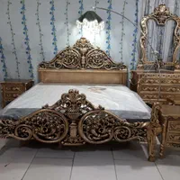 سرویس خواب چوبی تمام چوب دونفره سه گل ماهیچه|تخت و سرویس خواب|تهران, یافت آباد جنوبی|دیوار