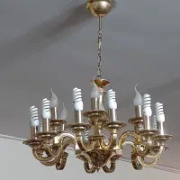 لوستر برنجی آب طلا کاری شده