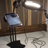 رینگ لایت با سه پایه چراغ و میکروفن و هولدر موبایل