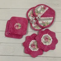 دوخت سرویس آشپزخانه خاص دمکنی پیشبند نمگیر|سفره، حوله، دستمال آشپزخانه|رشت, گلباغ نماز|دیوار