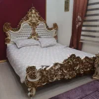 سرویس خواب تمام چوب سلطنتی کار دست طلاکوب واقعی|تخت و سرویس خواب|فشم, |دیوار