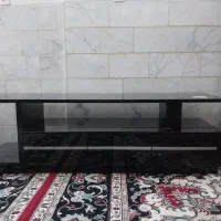 میز تلویزیون مشکی شیشه و چوب