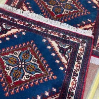 سه تخته پشتی دستبافت آبی و لاکی میمه جوشقان