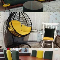 ست مبل ونهارخوری وتاب ریلکسی وصندلی راک