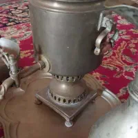 سماور ذغالی وظرف مسی همه دستساز