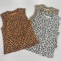 کراپ/حلقه ای/نیمه آستین سر شانه اشکی/پلنگی