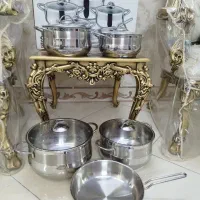 سرویس قابلمه استیل کفه چدن ضخیم مارک معروف oms ترک|ظروف پختوپز|تهران, سهروردی|دیوار