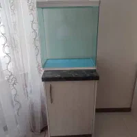 آکواریم خمیده آکوا سالم با لوازم آکواریومی