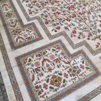 فرش ماشینی طرح دستباف نقشه درخت شکوفه کرم|فرش|تهران, امین حضور|دیوار