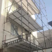 داربست فلزی چهارپایه چرخدار نما تابلو چاله آسانسور