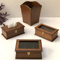 ست سطل و جادستمالی تیبگ جاقاشقی جعبه دستمال تی بک