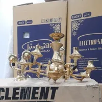 لوستر برنز برنجی و دیوار کوب آبکاری طلا|لوستر و چراغ آویز|کرج, باغستان|دیوار